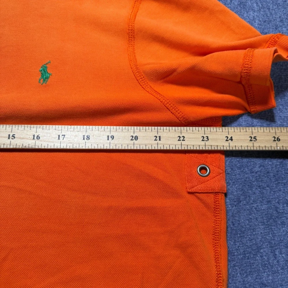 90s Polo Ralph Lauren Mens Orange Canoe Kayak Club Patch Polo XL Custom Fit
